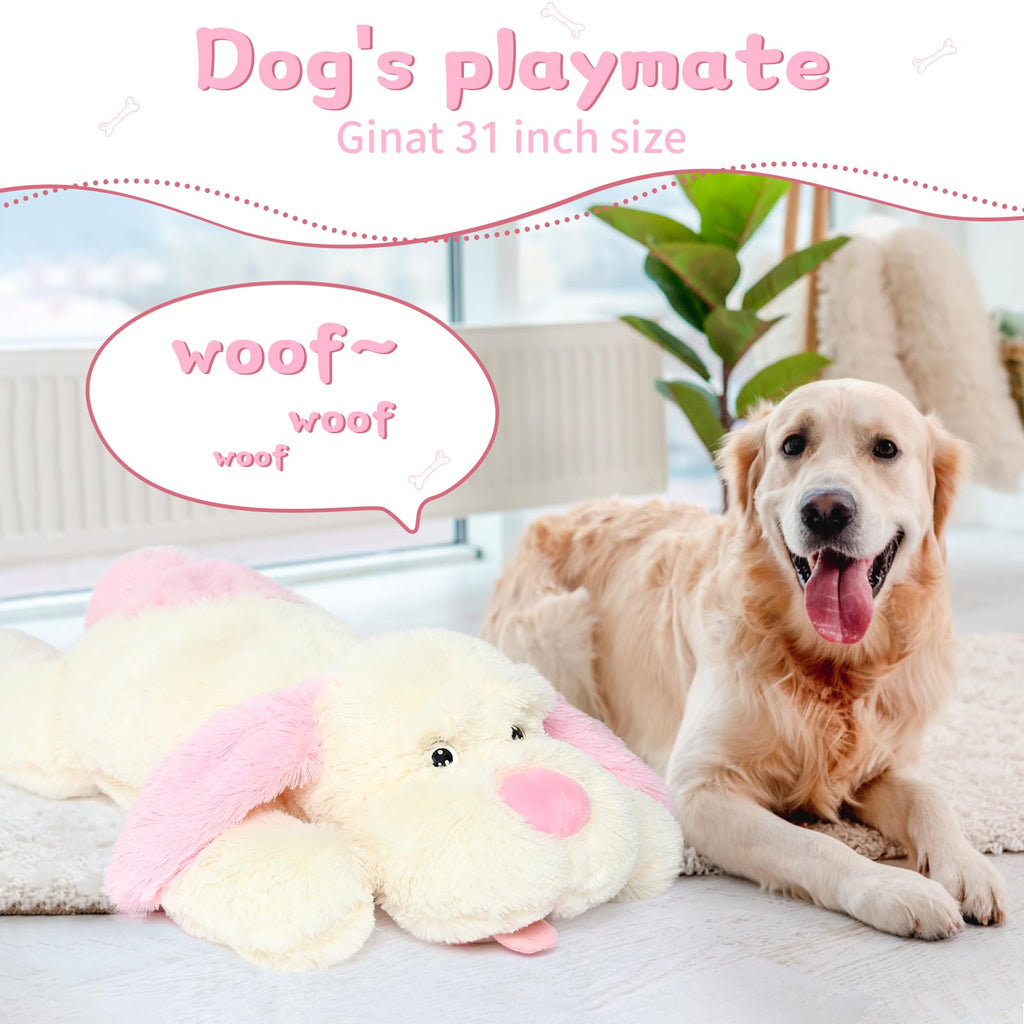 Morismos Dog Stuffed Animal 31 Inch, Large Puppy Plush Pillow, Big Soft Dog Plush Toys For Girls Kids