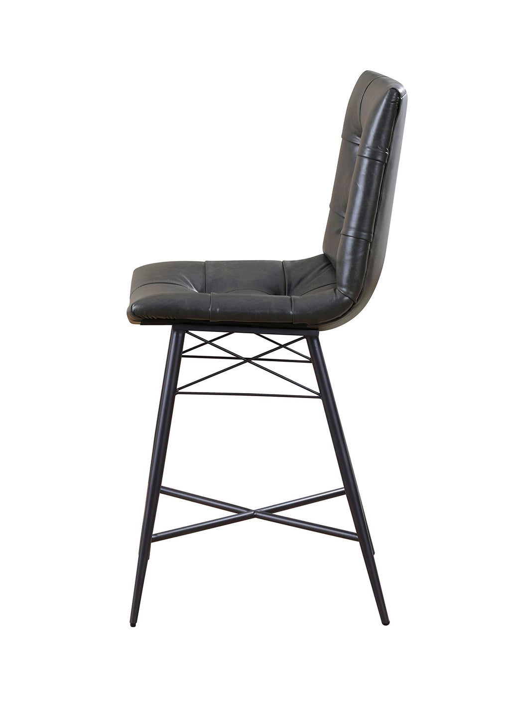 Upholstered Tufted Counter Height Stools Grey (Set of 2)