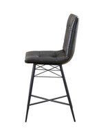 Upholstered Tufted Counter Height Stools Grey (Set of 2)