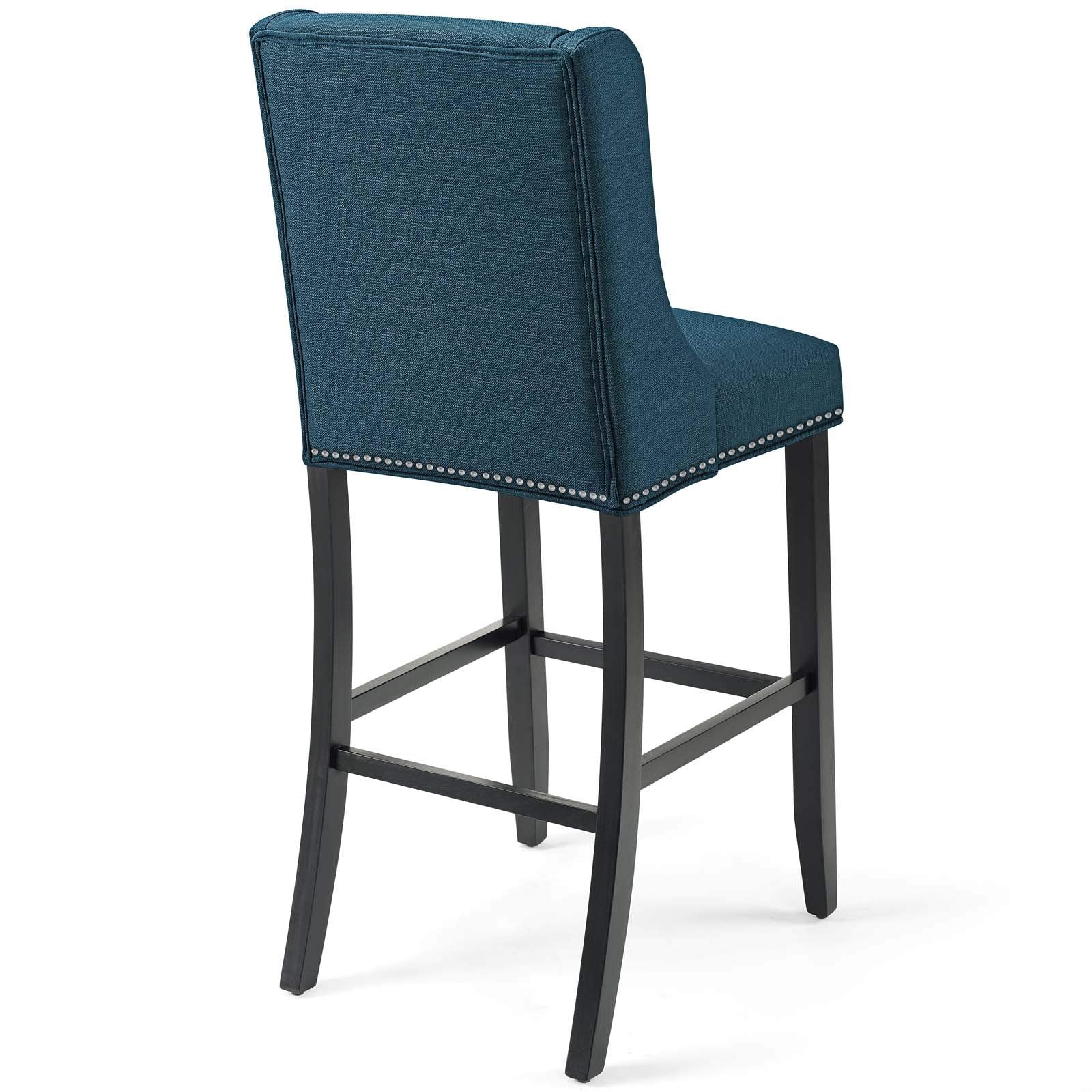 Modway Baron Fabric Upholstered Dining Bar Stool In Azure