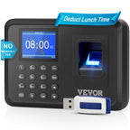 Vevor Time Clock, Fingerprint Time Clocks For Employees Small Business, Biometric Time Clock With Usb Drive, Automatic Punch In/