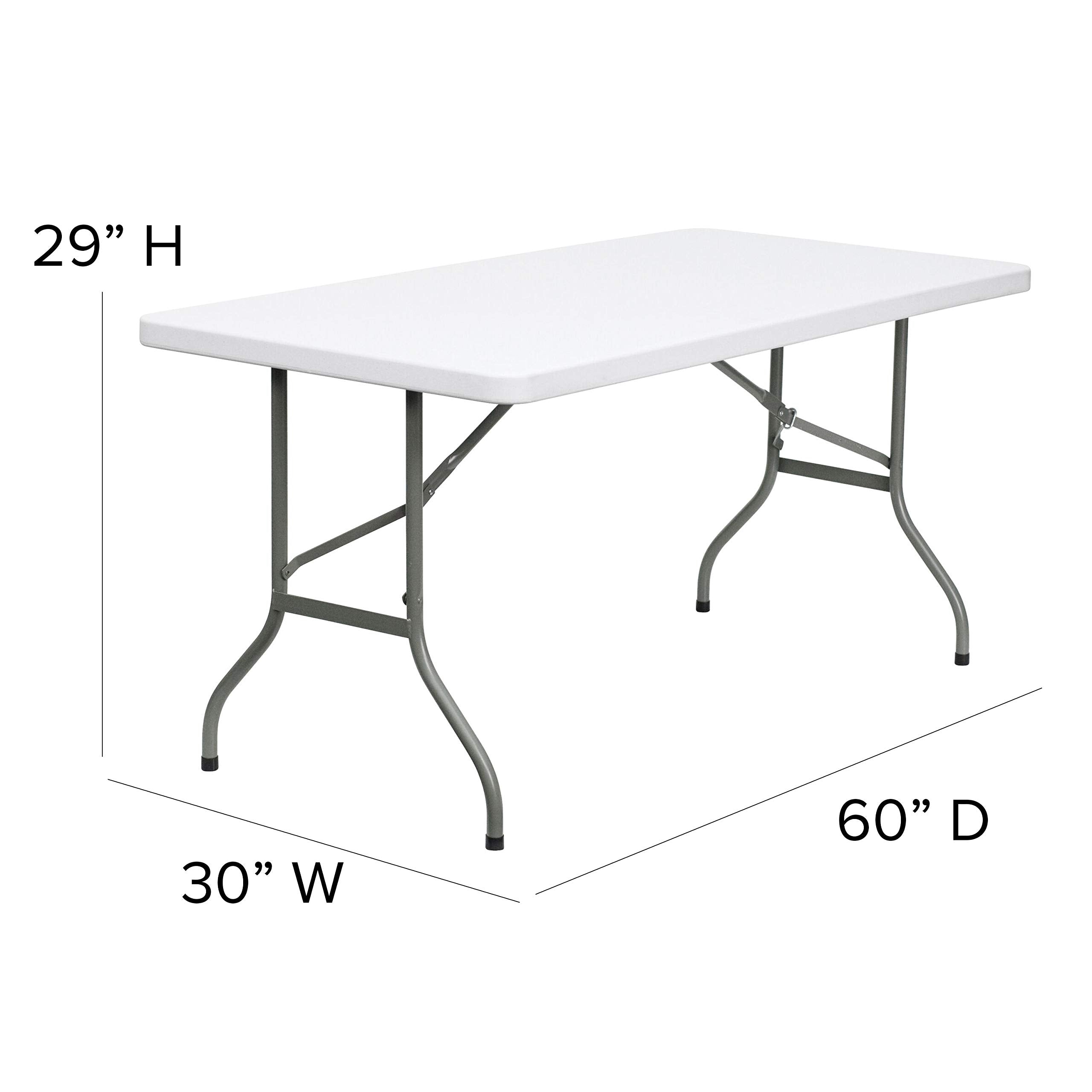 Flash Furniture 30''W X 60''L Granite White Plastic Folding Table [Dad-Ycz-152-Gg]