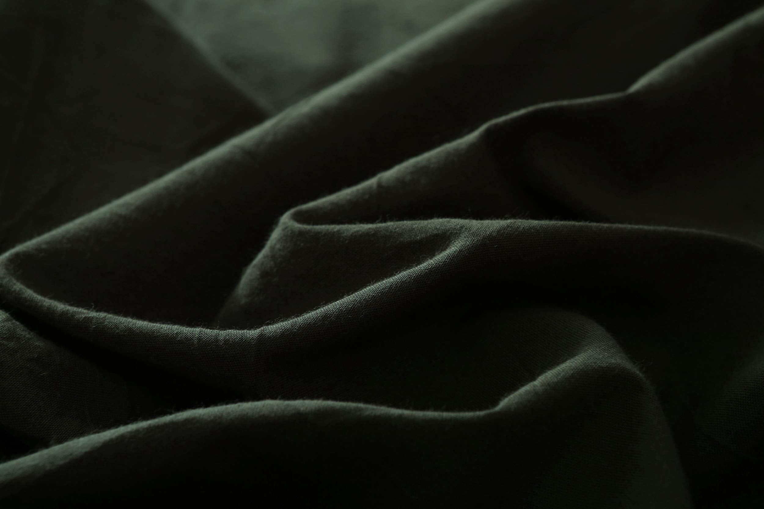 F.Y.Dreams 100% Washed Cotton Duvet Cover For Weighted Blanket 48X72 Inches With 8 Ties, Zipper On Long Side/Forrest Green/Just