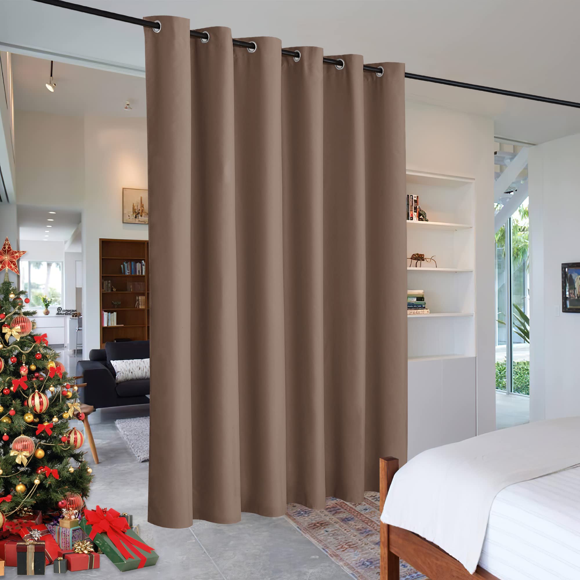 Ryb Home Extra Wide Curtains For Divider Room Separation Soundproof Temporary Door Curtains For Bedroom Closet Office Home Theat