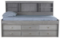 OS Home and Office Furniture 6-Drawer Pine Wood Twin Daybed in Charcoal Gray