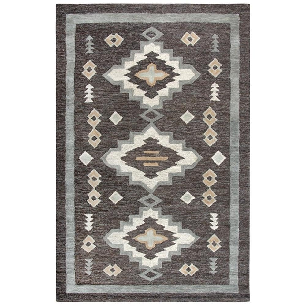 Alora Decor Durango 5' X 8' Southwest/Tribal Charcoal/Multi Hand-Tufted Area Rug