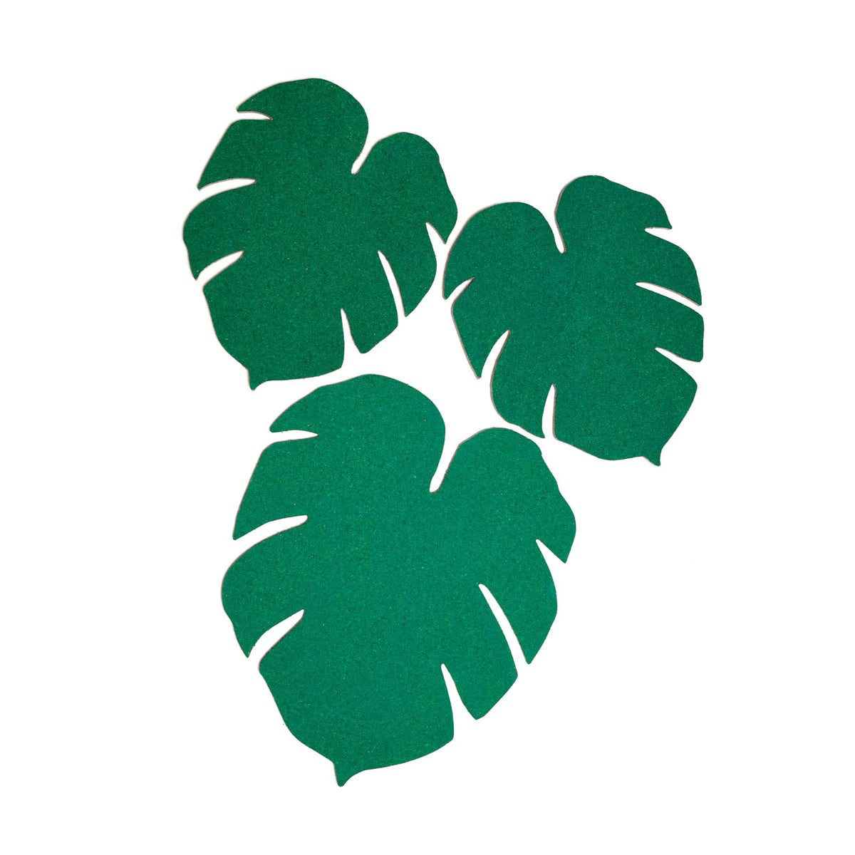 Kikkerland Set Of 3 Monstera Leaf Cork Board - Bulletin Board With Self-Adhesive - Decorative Display For Home And Office