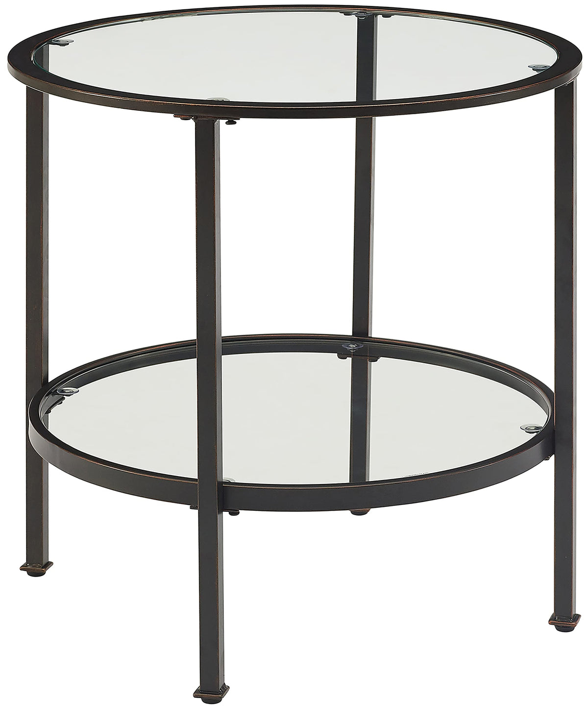 Crosley Furniture Aimee Small Side End Table with Storage Shelf for Living Room, Oil-Rubbed Bronze