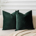 Juspurbet Christmas Army Green Velvet Throw Pillow Covers 24X24 Inch Set Of 2 For Living Room Couch Sofa Bedroom Decorative Squa