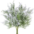 6 Pack Snowy Artificial Cedar Picks Stems Frosted Faux Cedar Spray Christmas Cedar Greenery Branches for Holiday Season Floral A