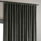 Hpd Half Price Drapes Signature Velvet Thermal Blackout Curtains For Living Room 96 Inch Long (1 Panel) Rod Pocket Insulated Blackout Curtains For Bedroom Window Curtains, 100W X 96L, Gunmetal Grey