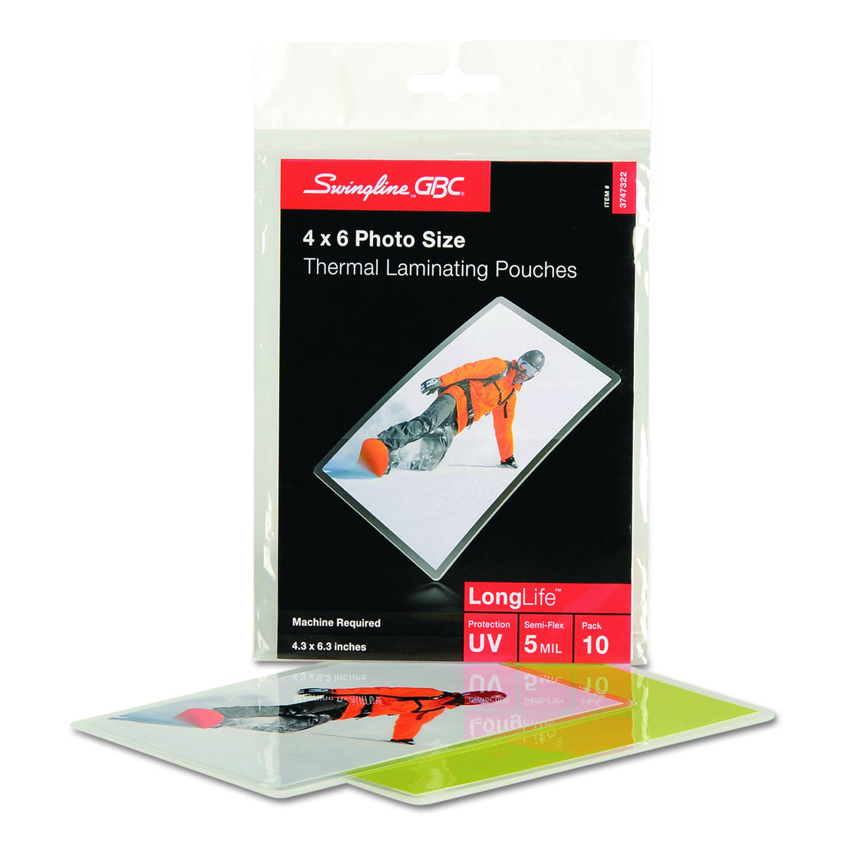 Gbc Thermal Laminating Sheets / Pouches, 4' X 6' Photo Size, 5 Mil, Heat Seal Longlife, 10 Pack (3747322)