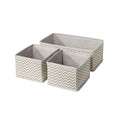 Skyfun (Label) Square Foldable Drawer Organizer Dresser Divider [Wave Grey, Set Of 3]