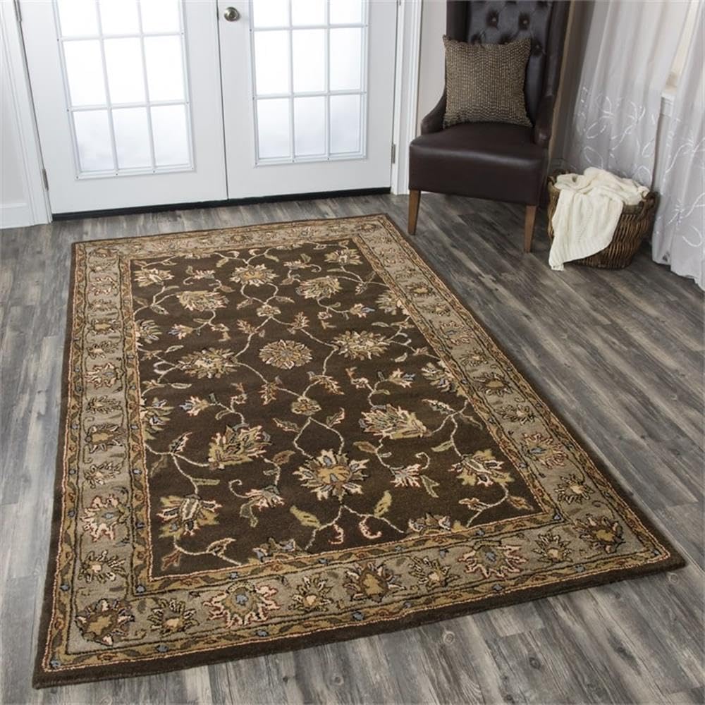 Rizzy Home Alora Decor Sareena 5' X 8' Border Brown/Dk Taupe/Sage/Blue/Rust/Tan Area Rug