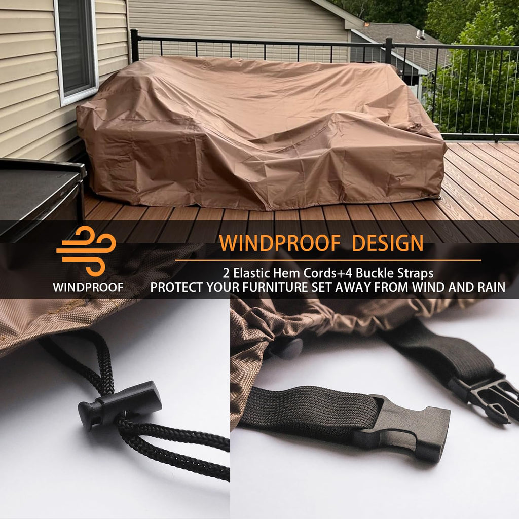 Ckcluu Patio Furniture Cover Waterproof Outdoor Furniture Covers Heavy Duty Outdoor Sectional Sofa Set Covers Outdoor Table And Chair Set Covers Water Resistant Large 110' L X 83' W X 28' H