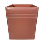 Dacasso Rustic Brown Leather Square Waste Basket