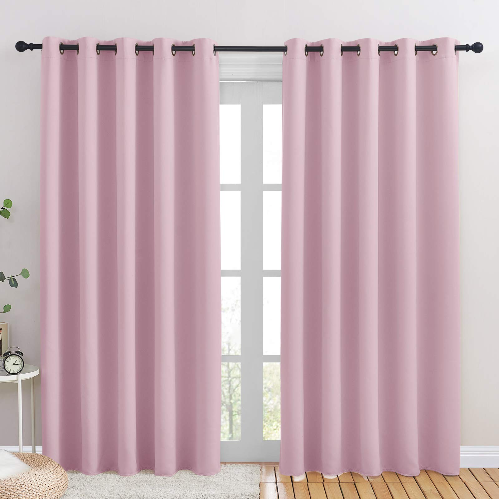 Nicetown Room Darkening Draperies Curtains For Girls Room, Nursery Essential Thermal Insulated Grommet Top Blackout Panels (Lave