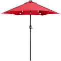 Yaheetech 7.5FT Solar Powered Patio Umbrella - UV Protection Market Table Umbrella w/ 18 LED Lights & Push Button Tilt & Crank L