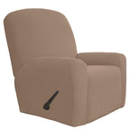 Easy-Going 4 Pieces Oversized Recliner Stretch Sofa Slipcover Sofa Cover Furniture Protector Couch Soft With Elastic Bottom Polyester Spandex Jacquard Fabric Small Checks Camel