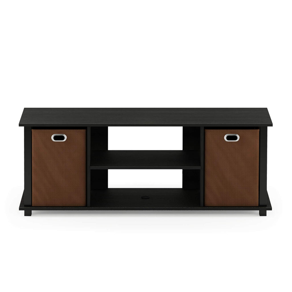 Furinno Econ Entertainment Center, Americano/Black/Brown 42 Inch Tv Size