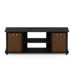 Furinno Econ Entertainment Center, Americano/Black/Brown 42 Inch Tv Size