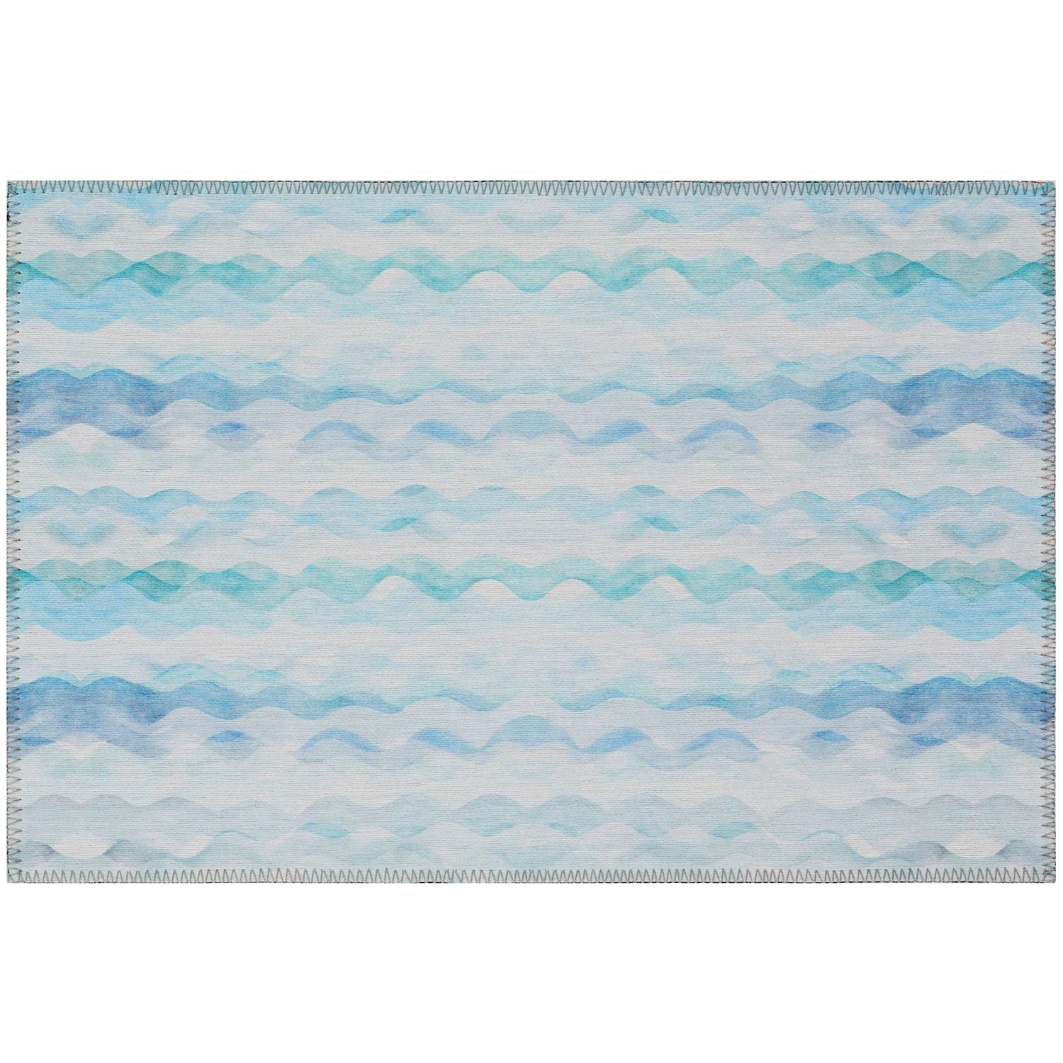 Seabreeze Sz16 Blue Coastal Rug Rectangle 9' X 12'