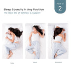 Threadmill Soft Bed Pillows Standard Size Set Of 2 | Down Alternative Cooling Bed Pillow For Sleeping | Soft Pillows | 20 X 26 H