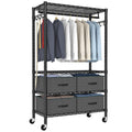 VyGrow Clothes Rack, Heavy Duty Clothing Rack for Hanging Clothes, 4-Tier Adjustable Closet Organizer with 4 Drawers | Hanging R