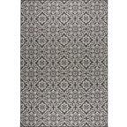 Nicole Miller New York Patio Country Danica Transitional Geometric Indoor/Outdoor Area Rug, Black/Grey, 3'11'X5'2'