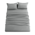 Ghooss 4 Piece Bed Sheet Set With Deep Pocket-Microfiber Bedding Super Soft Sheets-Wrinkle, Fade Free, Stain Resistant-Gray,King