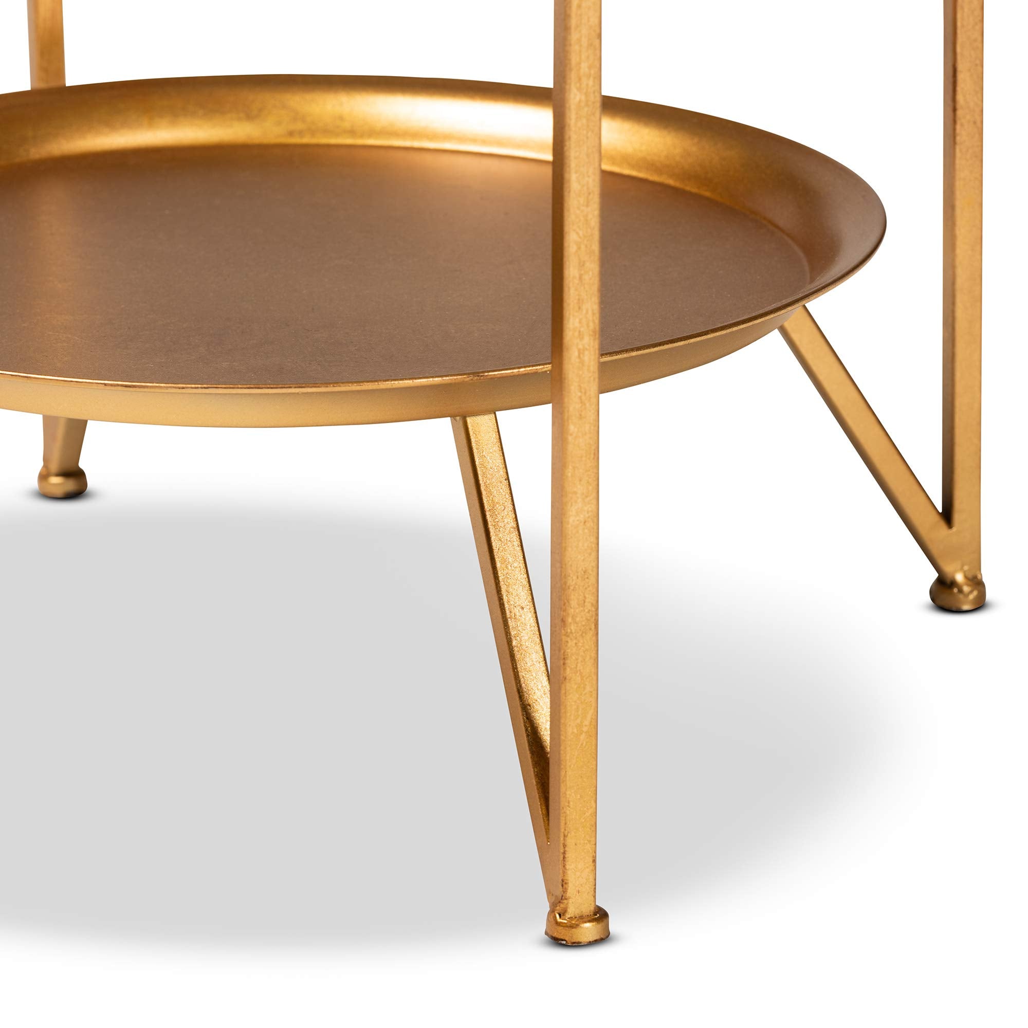 Baxton Studio end-tables, Antique Gold/Clear