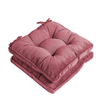 Tiita Chair Pads Cushions 2 Pack, Seat Pillows Pad With Ties, 18X18 Cushions For Indoor/Outdoor Kitchen Dining Chairs, Coral Pin