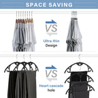 IEOKE Velvet Hangers, 50-Pack Ultra Thin, 360° Swivel Heavy Duty, Black/Silver