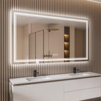 ISTRIPMF 72x40 Inch LED Bathroom Mirror with Lights, Backlit and Front Lighted Bathroom Mirrors for Wall, Anti-Fog Dimmable Memo