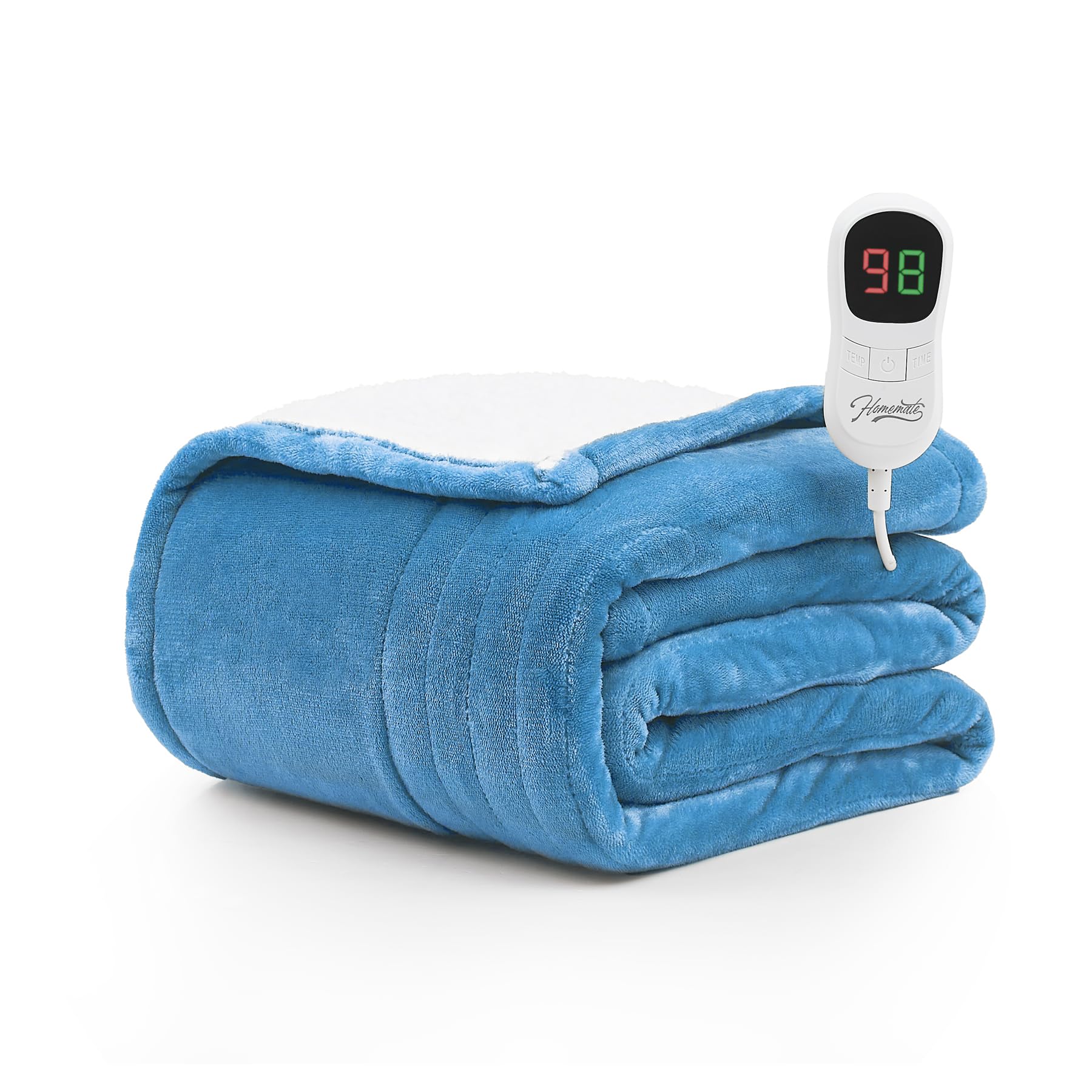 Homemate Electric Heated Blanket Full - 72'X84' Heating Blanket Full Size 1/2/4/6/8 Hours Auto-Off 10 Heat Level Heat Blanket