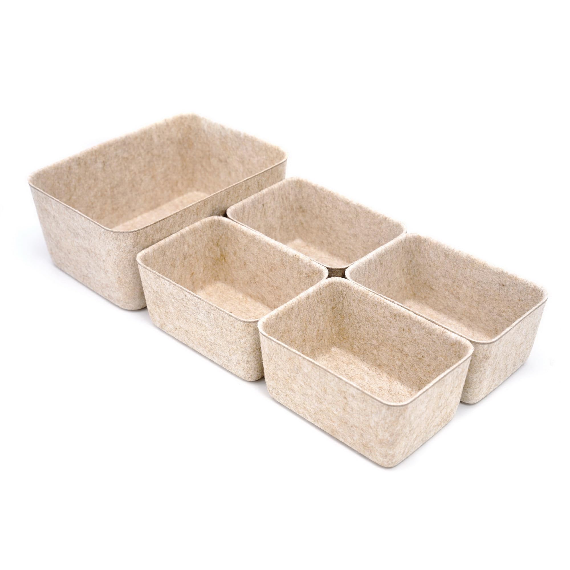 Welaxy 5-piece Drawer organizers dividers storage bins deep storage bin aesthetic wabi-sabi Scandinavian-chic storage bin hygge 