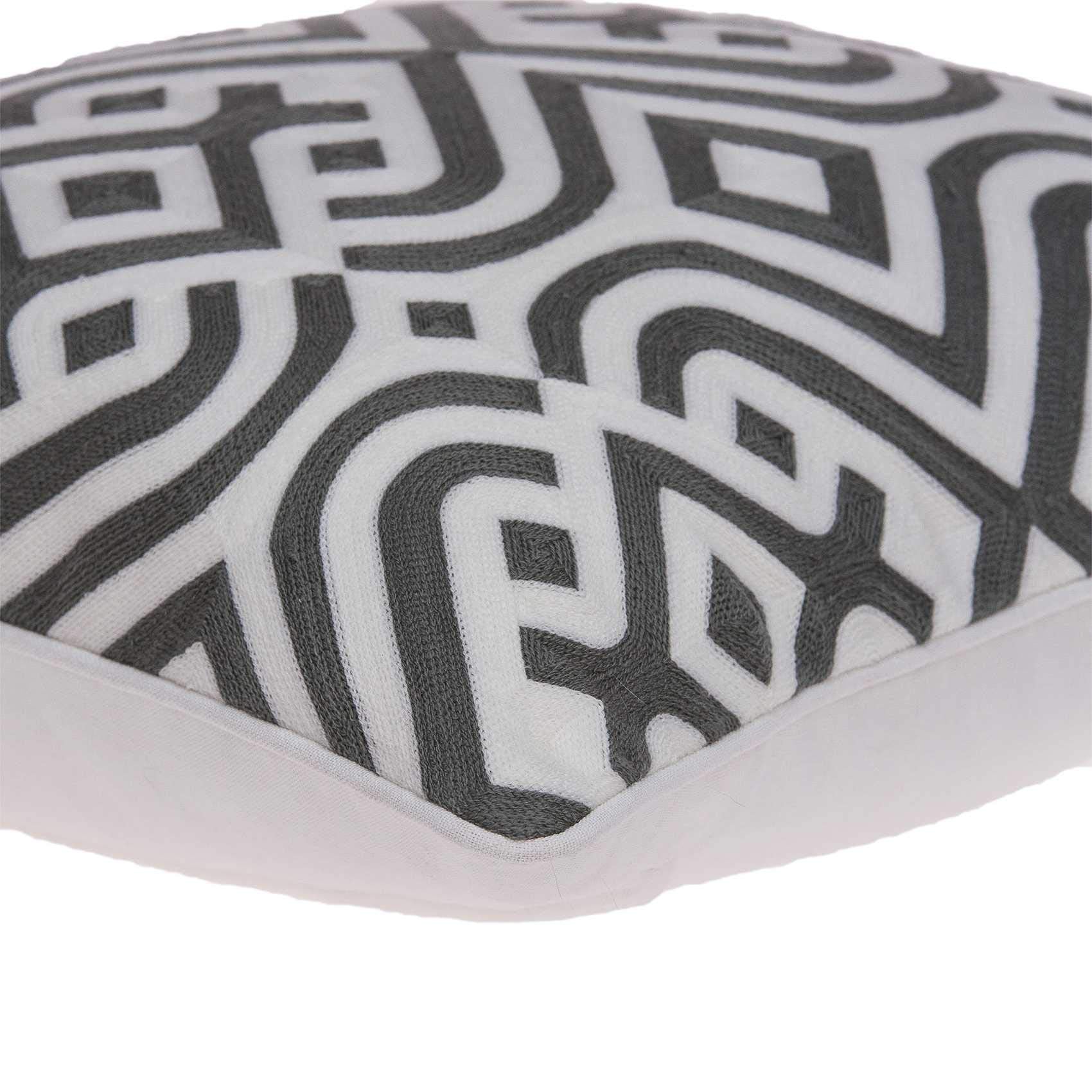 20' X 7' X 20' Traditional Gray and White Cotton Pillow Cover with Down Insert