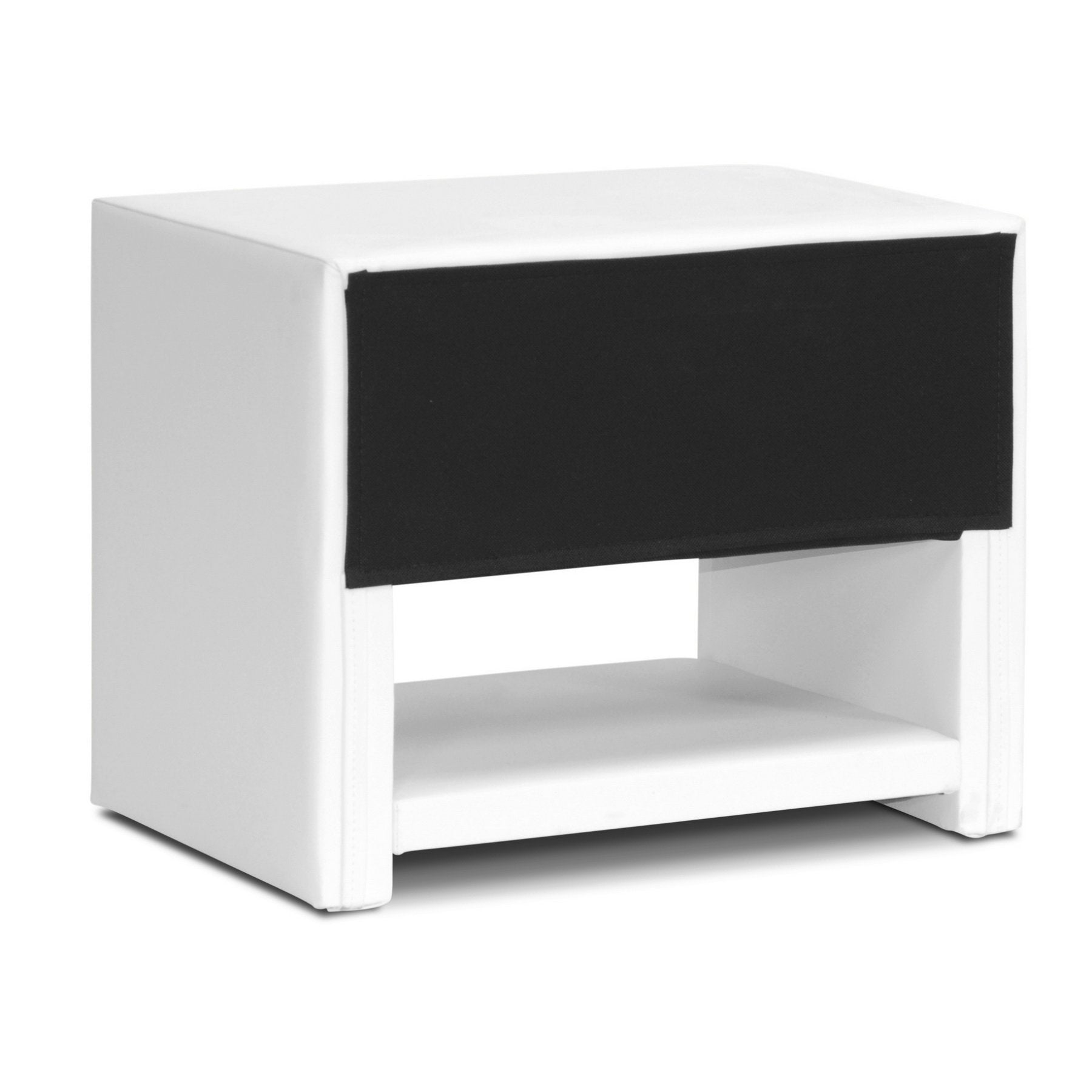 Baxton Studio Massey Upholstered Modern Nightstand, White