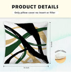Supwhd Black Gold And Green Pillow Covers, Abstract Black And Gold Pillow Covers 16X16 Set Of 2, Modern Boho Decorative Throw Pi