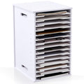 Juexica Scrapbook Paper Organizer For Sizes 8.5 X 11 White Cardstock File Organizer Stackable Paper Trays Desktop Storage Pape