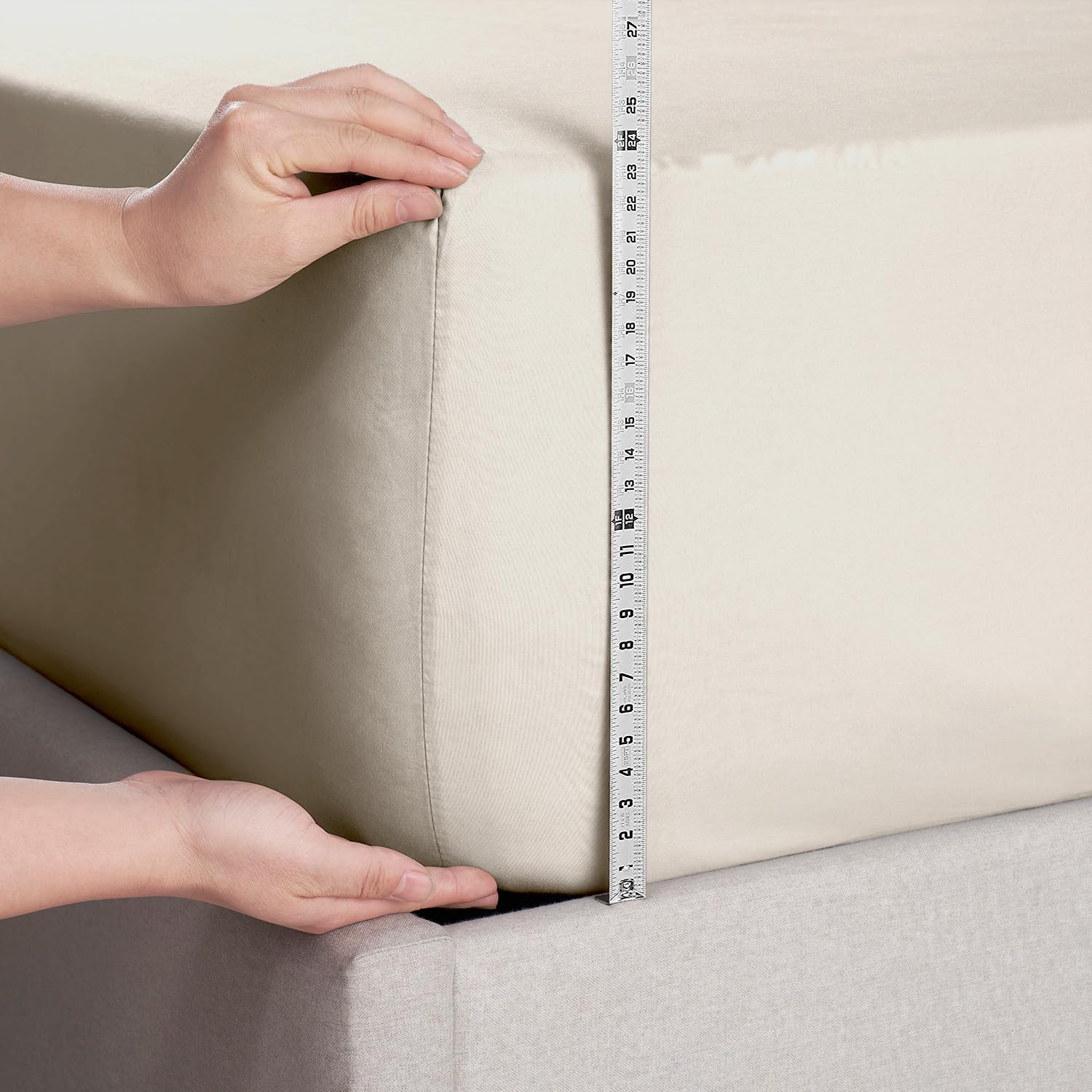 Nestl Linen Twin Fitted Sheet, Deep Pocket, 1800 Microfiber, Ultra Soft, Fits Up To 24 Inch Mattress