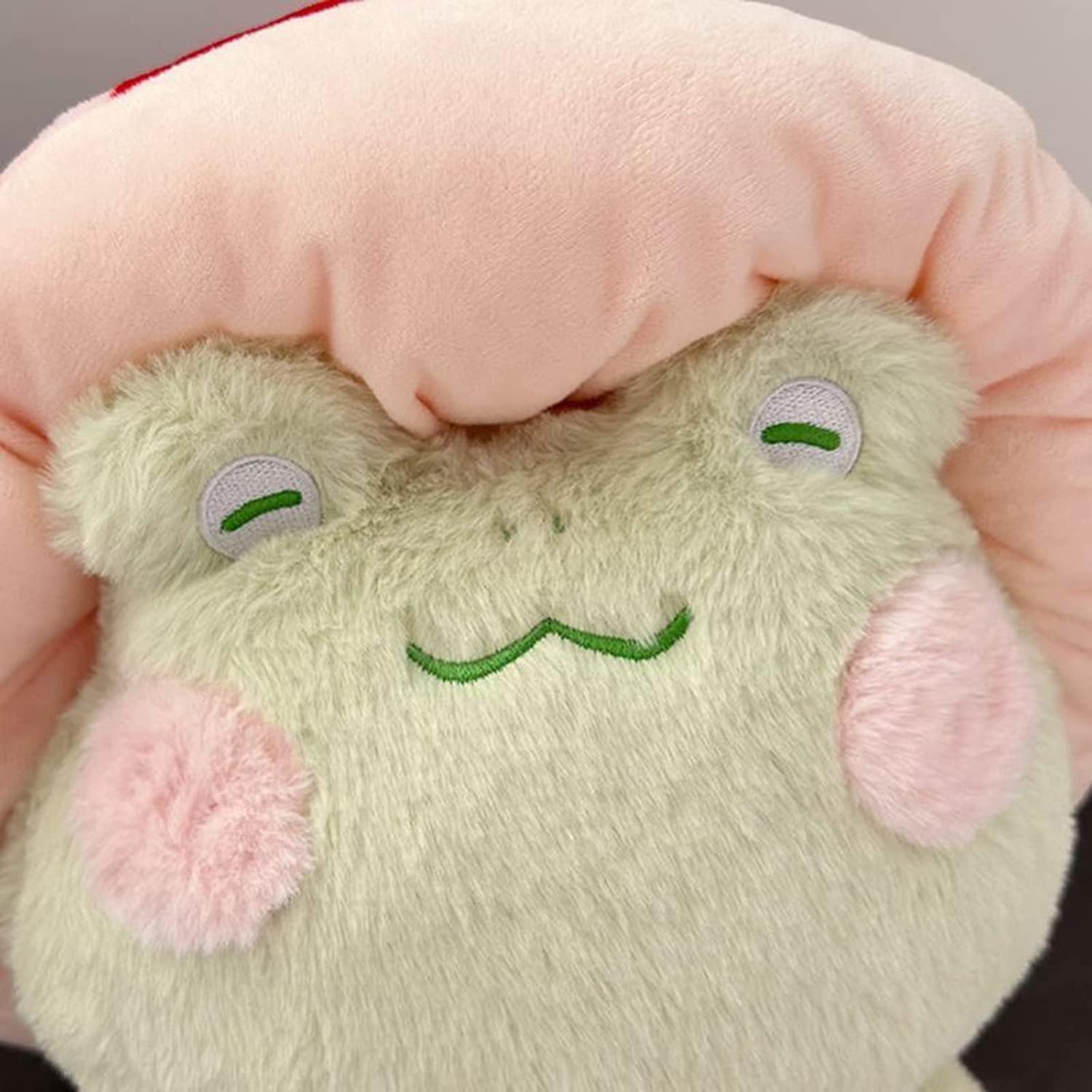Frog Plushies Toys, 17' Cute Frog Pillow With Mushroom Hat Stuffed Animals, Kawaii Plushies Gift For Kids Girls Adults Valentin