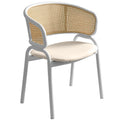 Ervilla - Dining Chair - White frame in White Leather