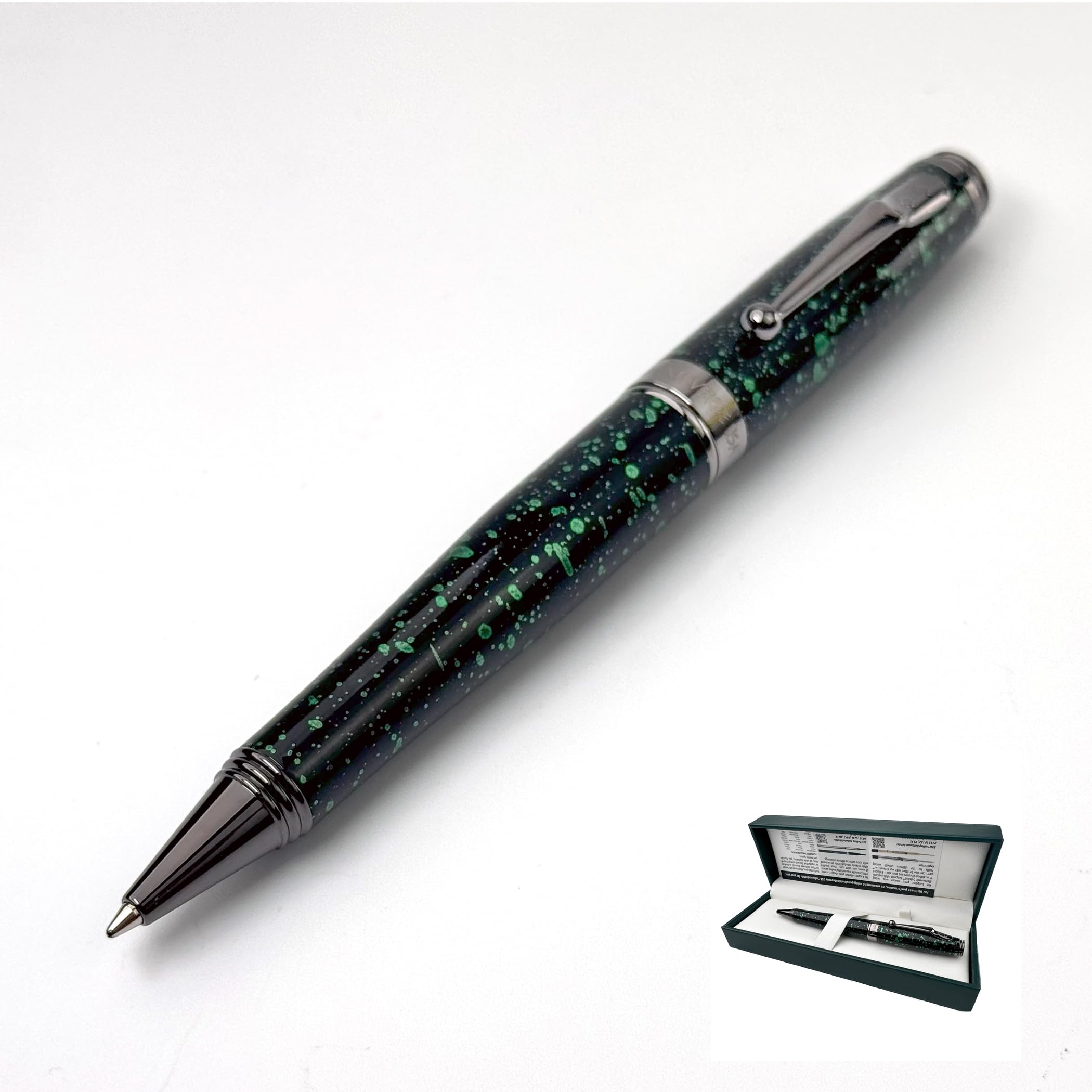 Monteverde Usa Invincia Vega Ballpoint Pen - Starlight Green, Multicolor Plated Finish, Eye-Catching Writing Instrument