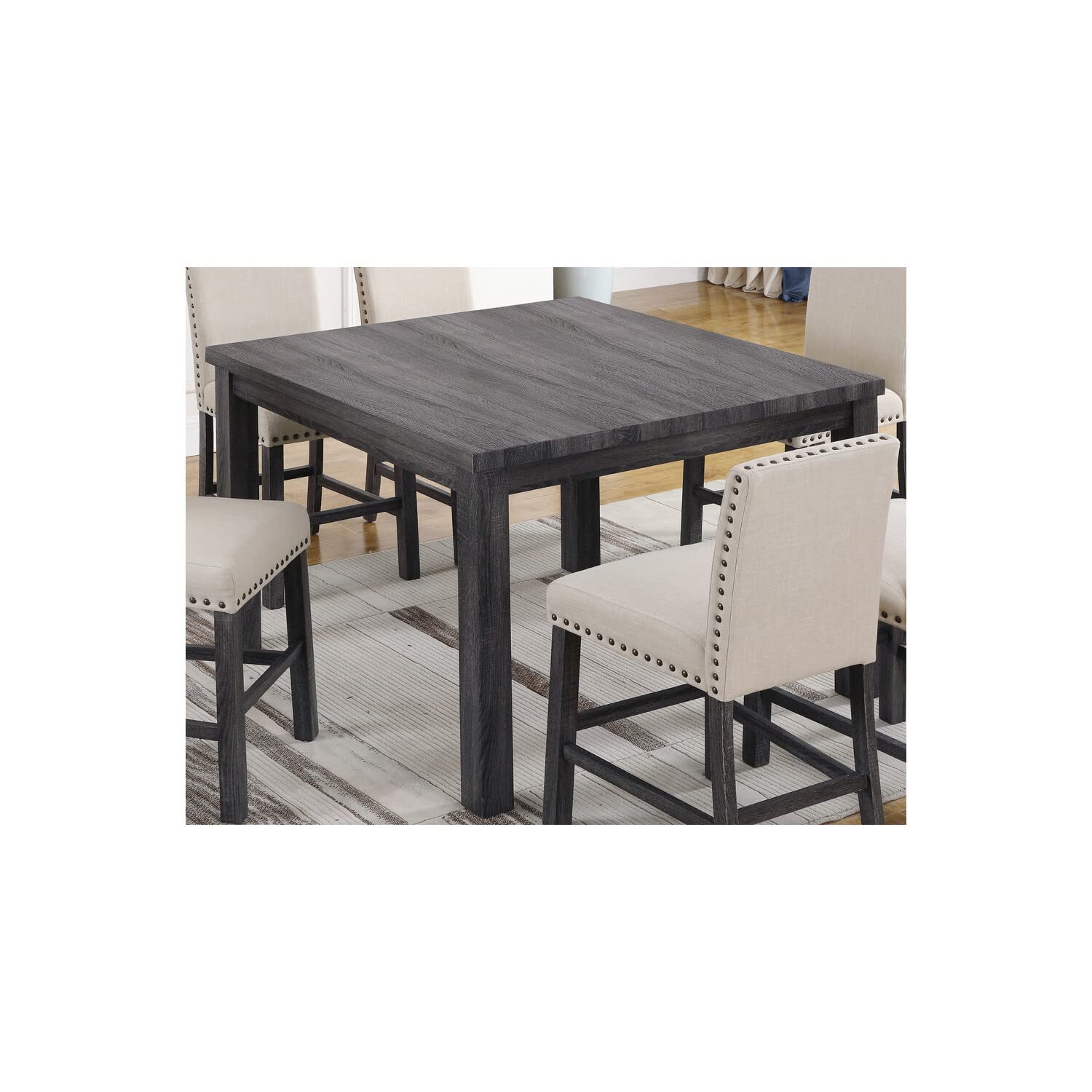 Best Master Solid Wood Counter Height Table In Antique Gray