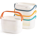 AVLA 4 Pack Portable Shower Caddy Basket, Plastic Storage Baskets with Handles, Drainage Toiletry Organizer Bin, Dorm Shower Tot