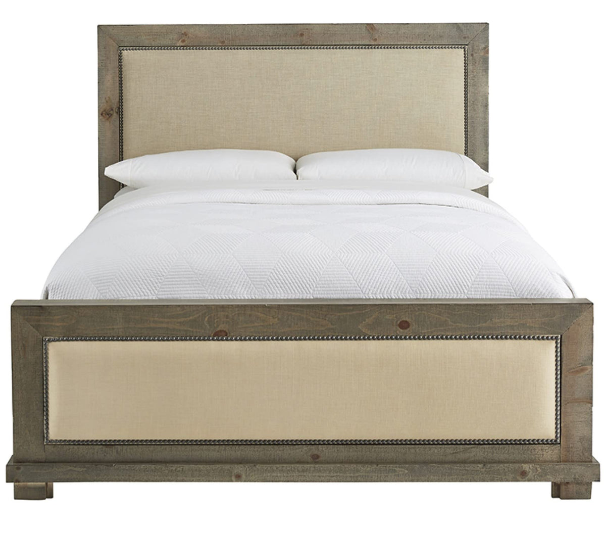 Progressive Furniture King Willow Upholstered Bed, Weathered Gray