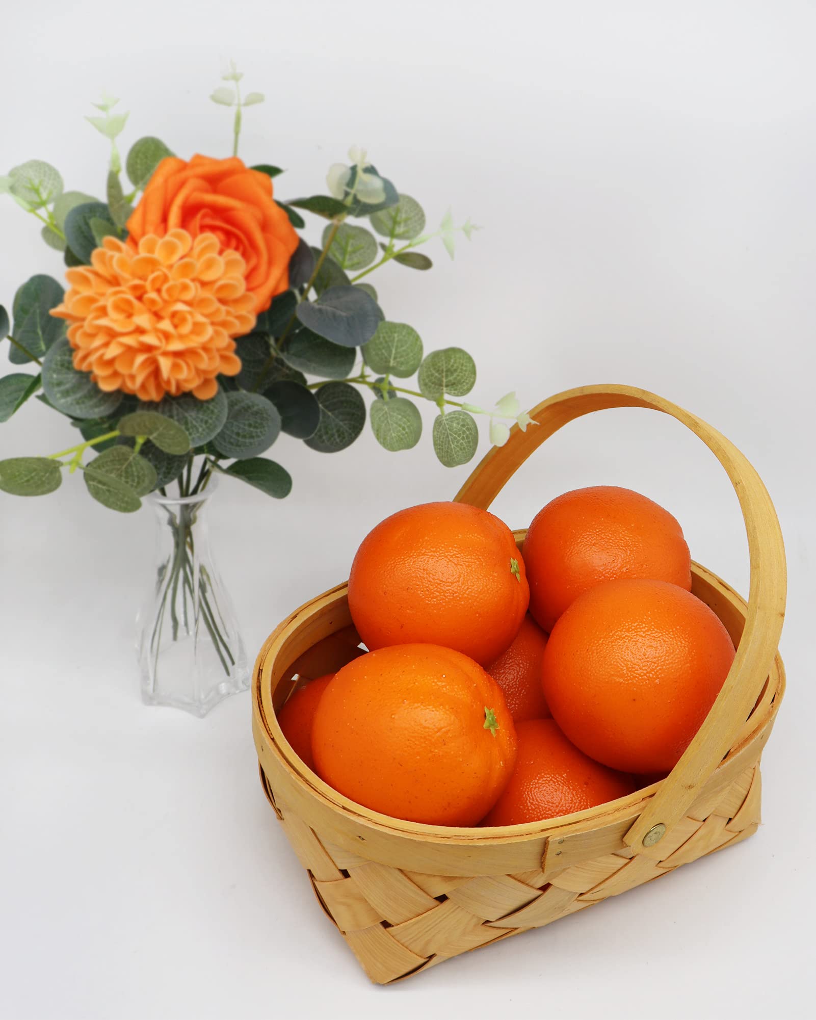 D-Seven 6Pcs Fake Orange Artificial Fruit Faux Orange For Home Shop Office Hotel Supermarket Props Or Decoration