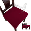 Genina Waterproof Seat Covers for Dining Room Chair Covers Waterproof Dining Chair Covers (4 PCS-Rear-Covered, Wine Red)