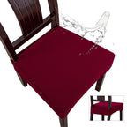 Genina Waterproof Seat Covers for Dining Room Chair Covers Waterproof Dining Chair Covers (4 PCS-Rear-Covered, Wine Red)